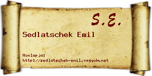 Sedlatschek Emil névjegykártya