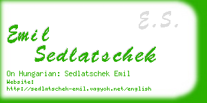 emil sedlatschek business card